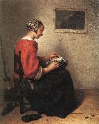 NETSCHER, Caspar The Lace-Maker oil painting